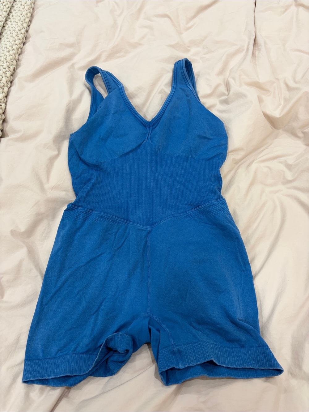 JoyLab Electric Blue Seamless V-Neck Bodysuit - Picture 1 of 2